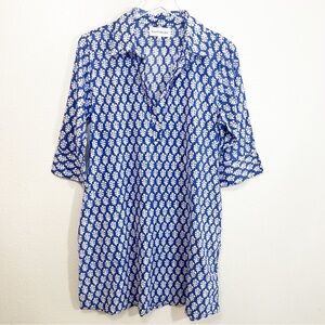 NAVY BLEU tunic dress okay blue and white